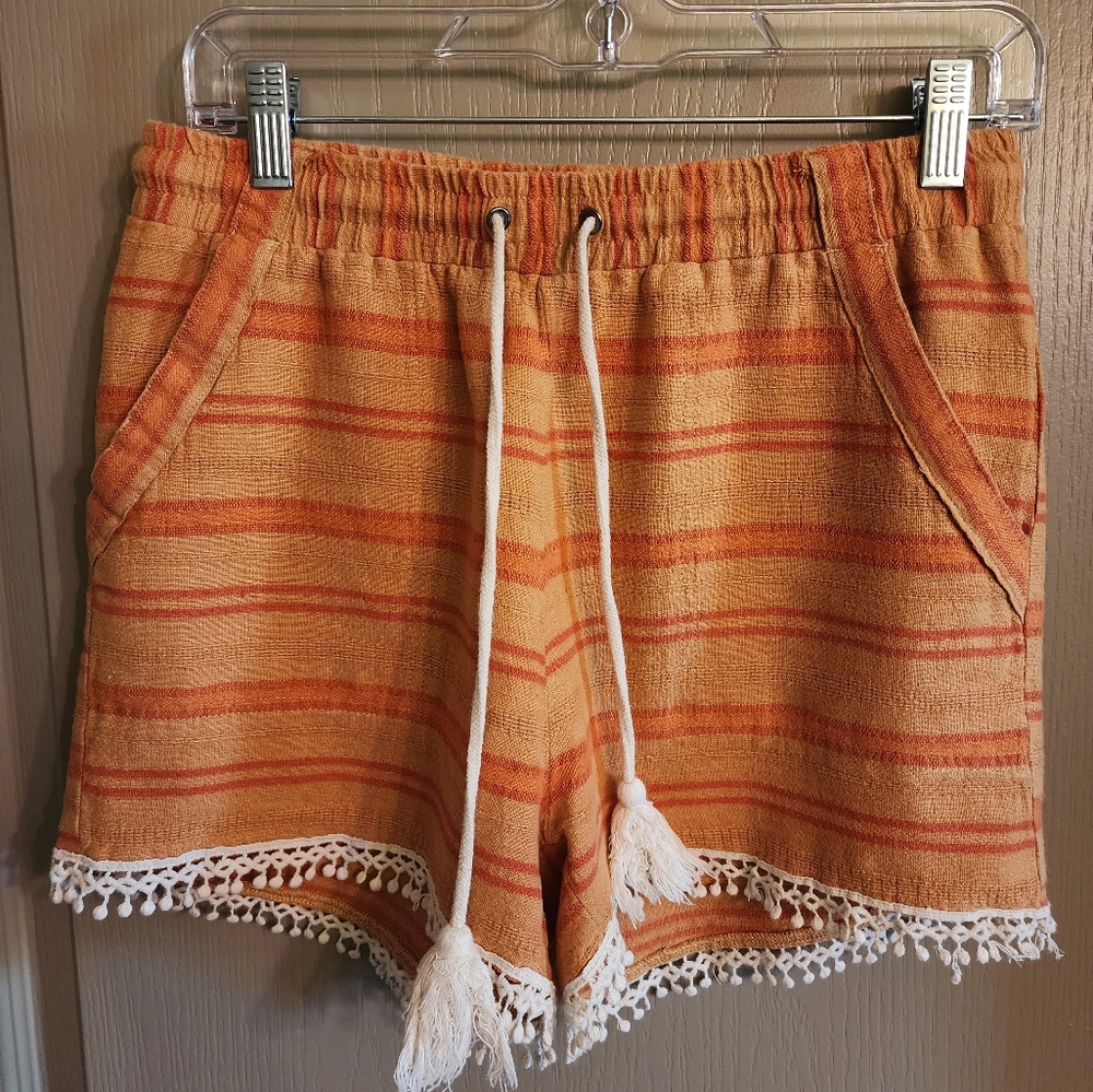 Chelsea & Violet High Waist Orange and Red Shorts